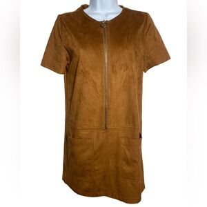 Forever 21 dress size‎ small brown faux suede mini dress PERFECT 🤎🤎